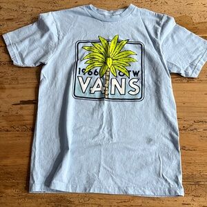 Vans Sky Blue Tee with Yellow Palm Graphic